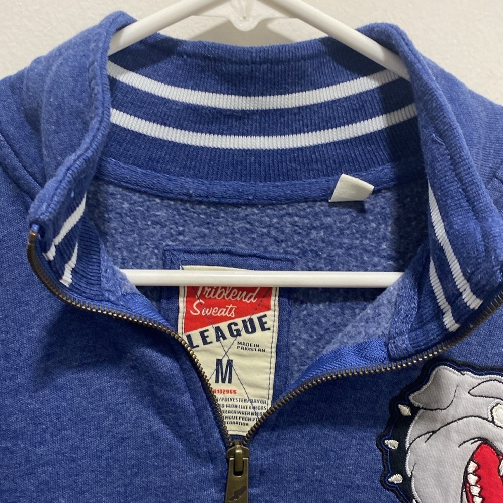 Champion UNC Ashville Blue Quarter Zip Pullover Sweatshirt Medium Mens - Picture 4 of 5